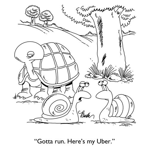 "Gotta run. Here's my Uber."