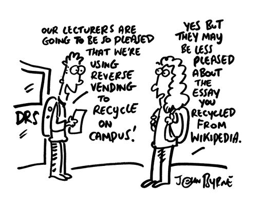 "Our lecturers are going to be so pleased that we're using reverse vending to recycle on campus!"