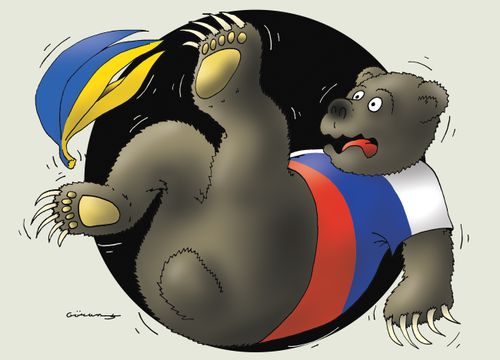 Russian bear and Ukrainian banana
