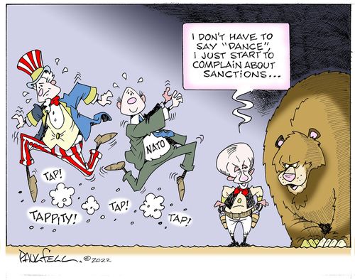 "I don't have to say 'dance' I just start to complain about sanctions..."