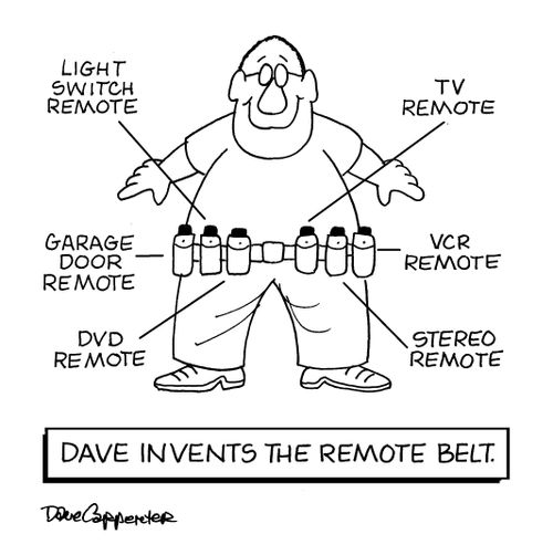 Dave invents the remote belt
