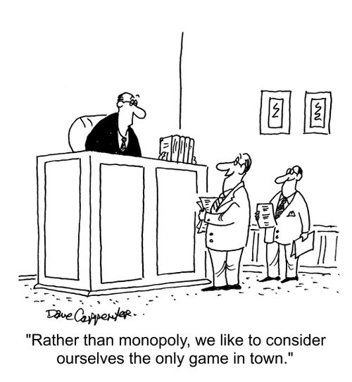 "Rather than monopoly, we like to consider ourselves the only game in town."
