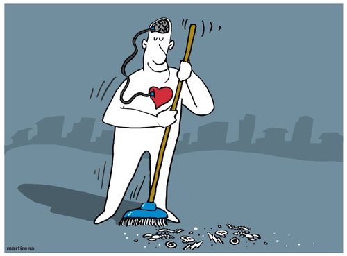 Brain and heart sweep away the negative