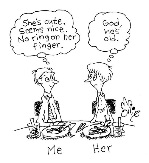 "She's cute. Seems nice. No ring on her finger."