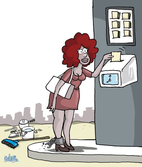 Woman emancipated by work