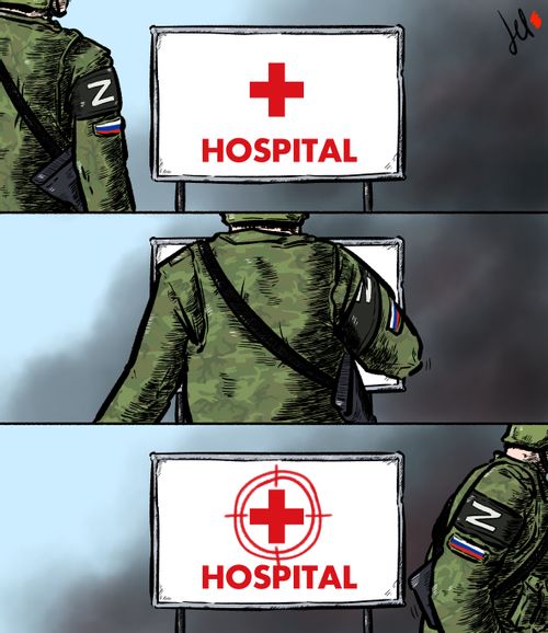 Russians Hit Ukrainian Hospital