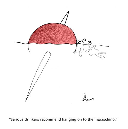 "Serious drinkers recommend hanging on to the maraschino."