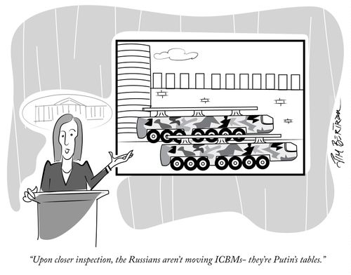 "Upon closer inspection, the Russians aren't moving ICBMs - they're Putin's tables."