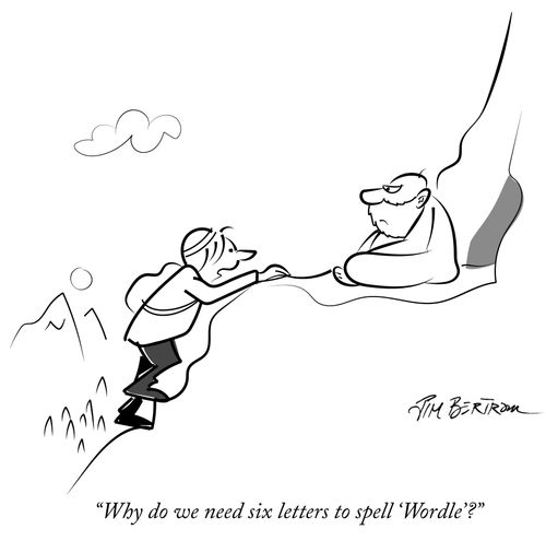 "Why do we need six letters to spell 'Wordle'?"