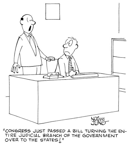 "Congress just passed a bill turning the entire judicial branch of the government over to the States!"