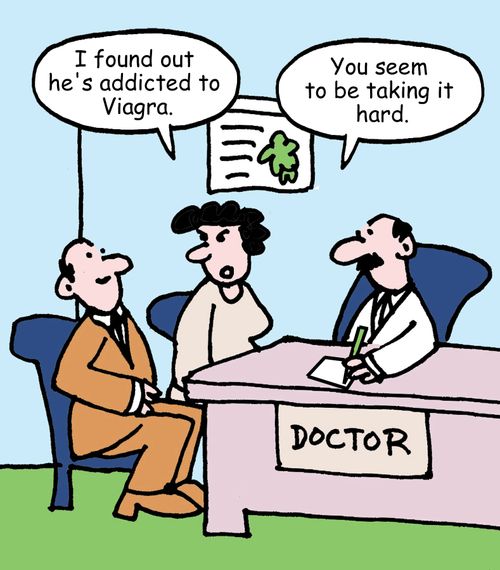 "I found out he's addicted to Viagra."