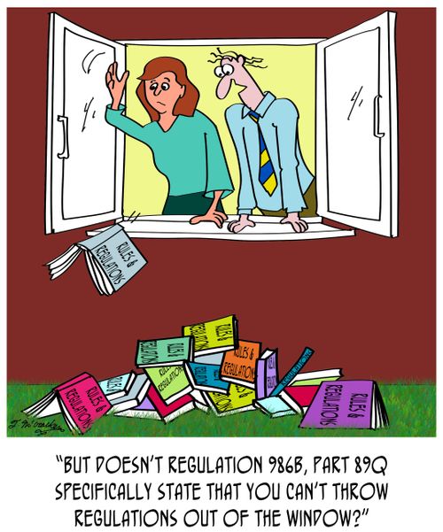 "But doesn't regulation 986B, part 89Q specifically state that you can't throw regulations out of the window?"