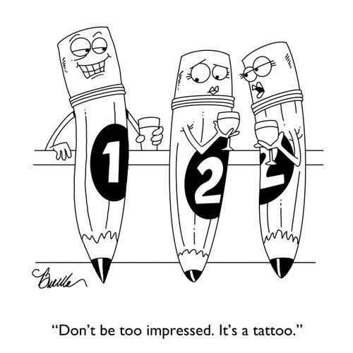 "Don't be too impressed. It's a tattoo."