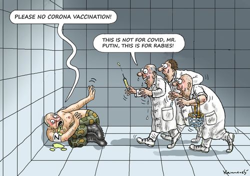 "This is not for covid,Mr. Putin, this is for rabies!"