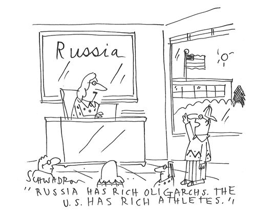 "Russia has rich oligarchs. The US has rich athletes."