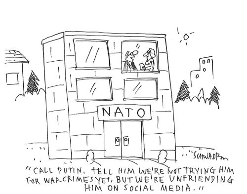 "Call Putin. Tell him we're not trying him for war crimes yet, but we're unfriending him on social media."