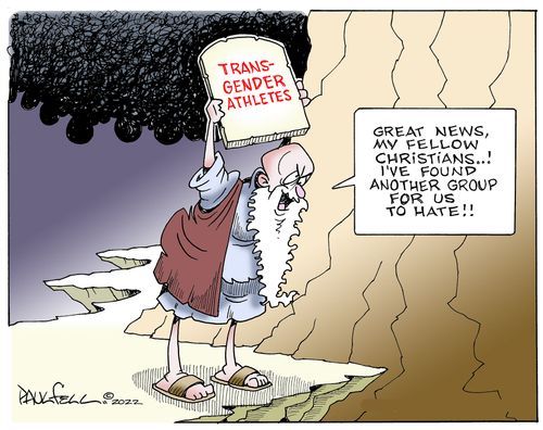 "Great news, my fellow Christians...! I've found another group for us to hate!!"