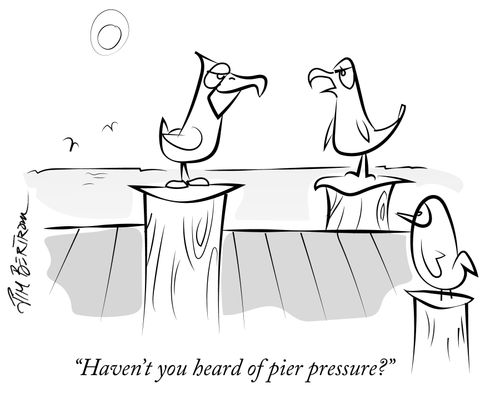 "Haven't you heard of pier pressure?"