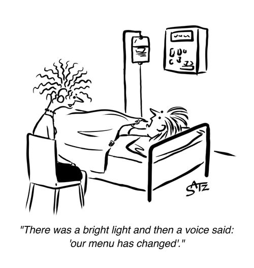 "There was a bright light and then a voice said: 'our menu has changed'."