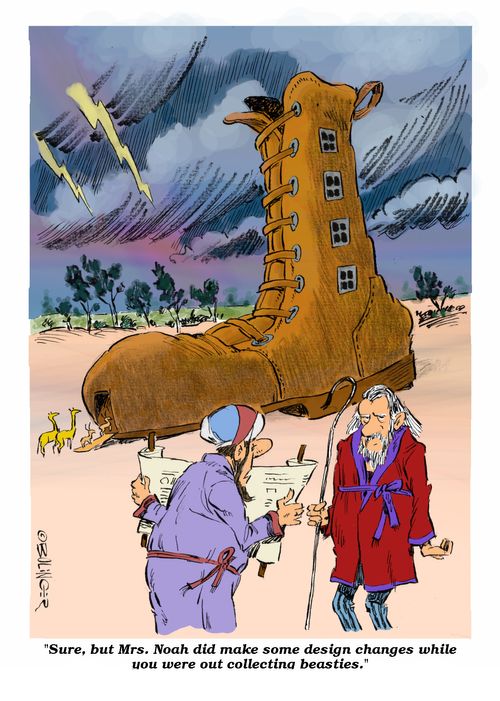 "Sure, but Mrs. Noah did make some design changes while you were out collecting beasties."