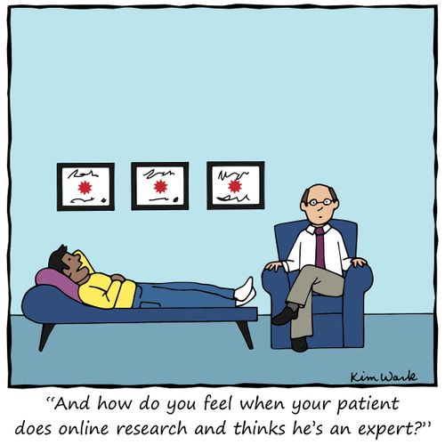 "And how do you feel when your patient does online research and thinks he's an expert?"