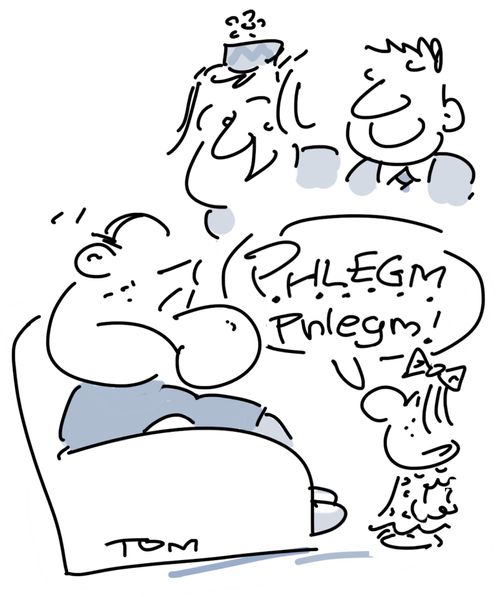 A young girl learning to spell 'phlegm'.