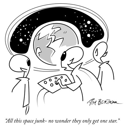 "All this space junk - no wonder they only get one star."