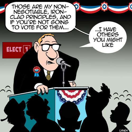 "These are my non-negotiables, my iron-clad principles, and if you're not going to vote for them... I have others you might like."