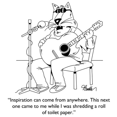 "Inspiration can come from anywhere. This next one came to me while I was shredding a roll of toilet paper."