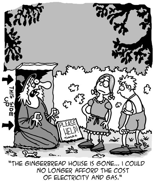 "The gingerbread house is gone. . . I could no longer afford the cost of electricity and gas."