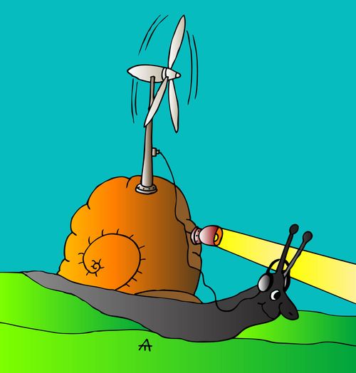 A wind powered snail