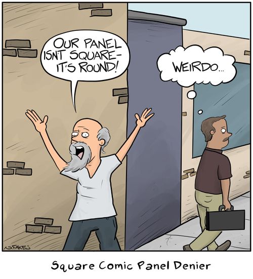 Square comic panel denier