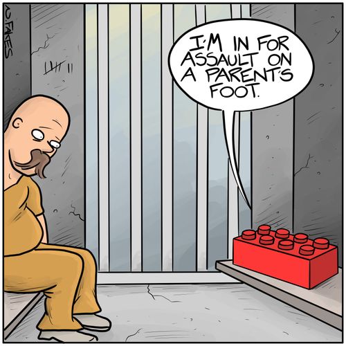 "I'm in for assault on a parent's foot."