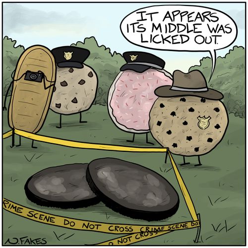 "It appears it's middle was licked out."