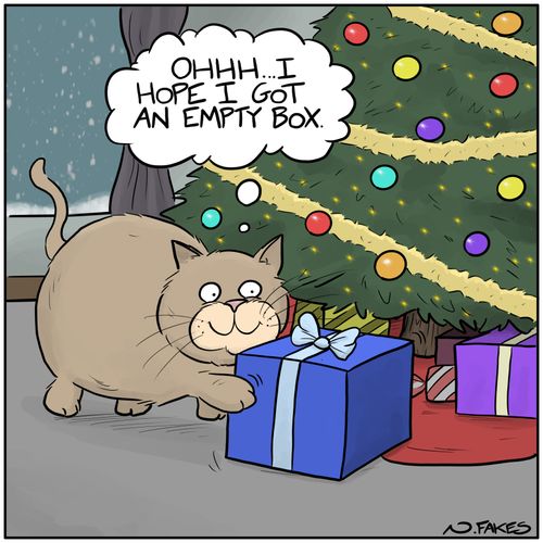 "Ohhh. . . I hope I got an empty box."