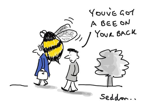 "You've got a bee on your back."