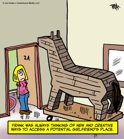 Frank was always thinking of new and creative ways to access a potential girlfriend's place.