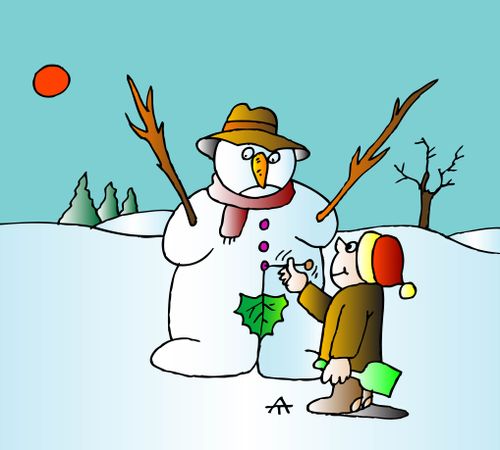 Snowman with Fig Leaves