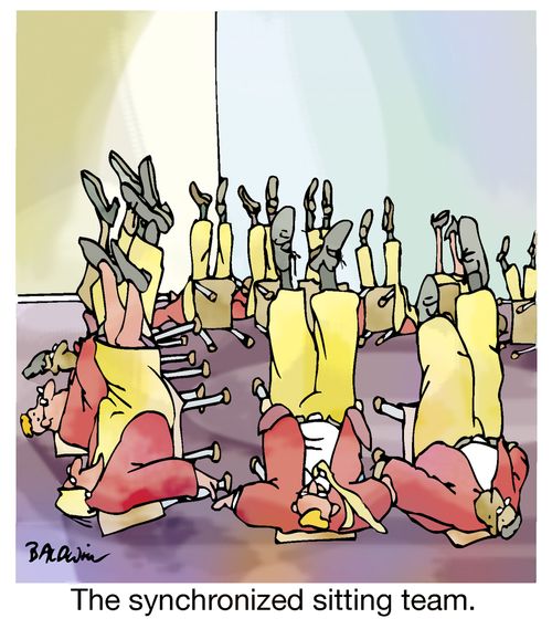 The synchronized sitting team
