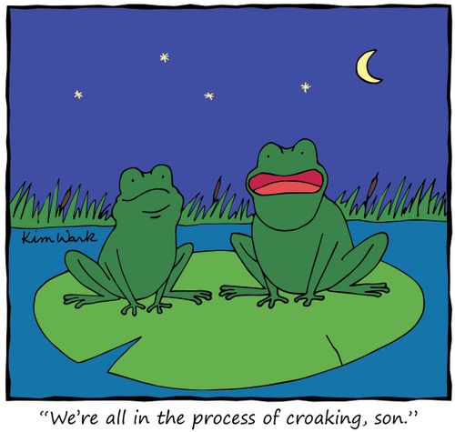"We're all in the process of croaking, son."