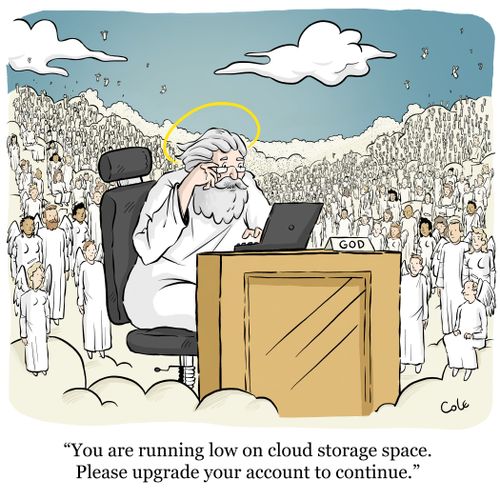 "You are running low on cloud storage space. Please upgrade your account to continue."