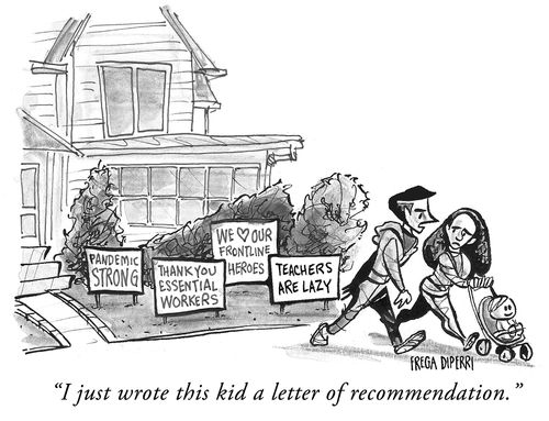 "I just wrote this kid a letter of recommendation."