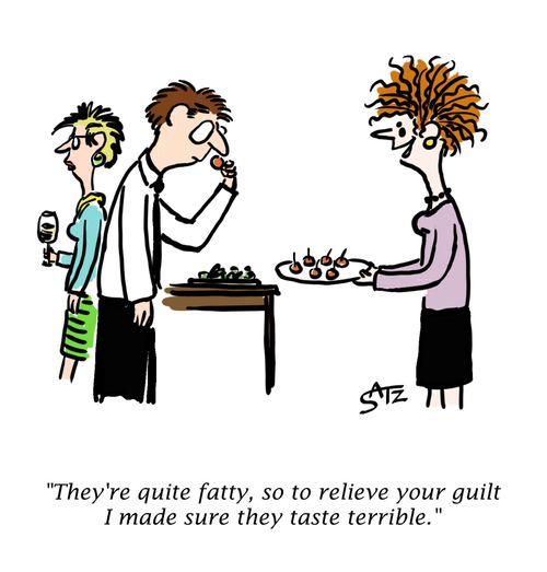 "They're quite fatty, so to relieve your guilt I made sure they taste terrible."