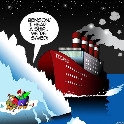 "Benson! I hear a ship. . . we're saved!"