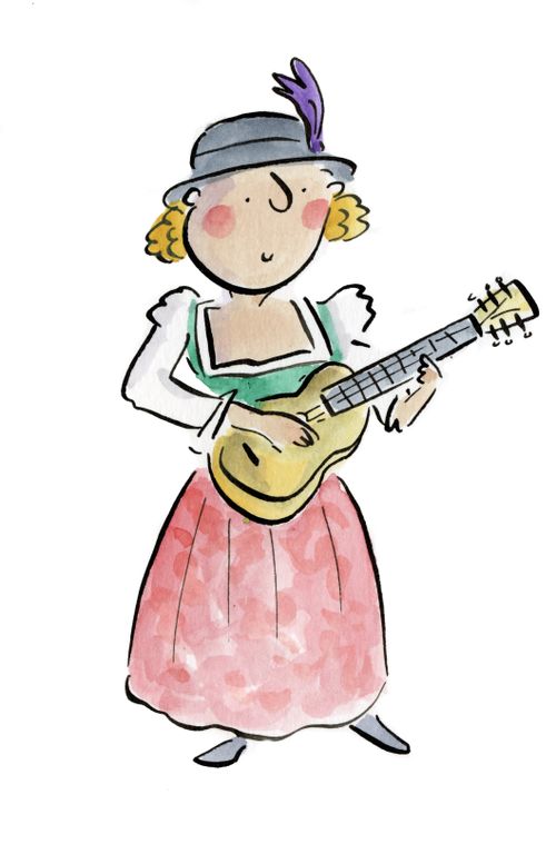 Guitar Player in Traditional Germanic Dress