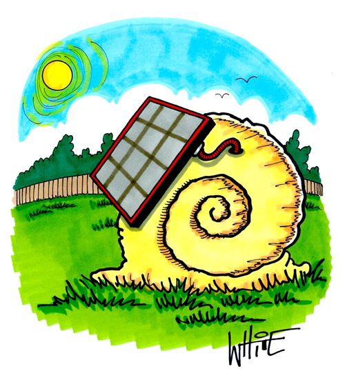 A snail with a solar panel