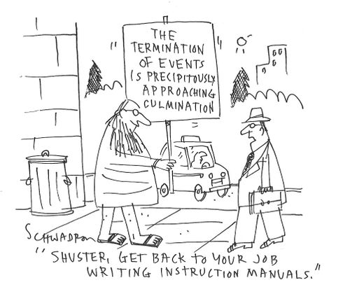 "Shuster, get back to your job writing instruction manuals."