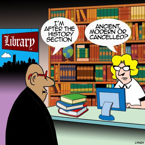 "I'm after the history section."