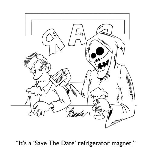 "It's a 'Save the Date' refrigerator magnet."