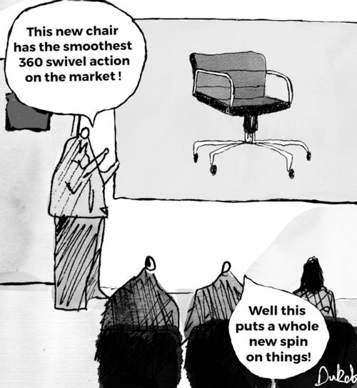 "This new chair has the smoothest 360 swivel action on the market!"
